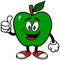 Green Apple with Thumbs Up