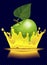 Green apple and transparent splash crown of juice