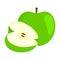 Green apple vector Fresh apple illustration