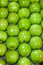 Green apples in a fruit packaging warehouse