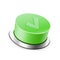 green approved button on white background