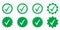 Green approved icon. Profile Verification. Accept badge.
