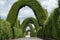 Green arches in the extensive topiary of Tulcan Ecuador