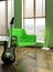 Green armchair