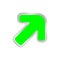 Green arrow pointing right up, clip art green arrow icon pointing for right up, 3d arrow symbol indicates green direction pointing