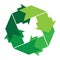 green arrow recycle logo vector icon template