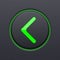 Green arrow on round black button