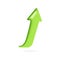 Green Arrow up. Growth chart sign. Trade infographic. Flexible upward arrow indication statistic. Price graphic element. Realistic