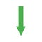 Green Arrow on white background.Downside indicator arrow icon