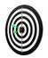 Green arrows hitting target on dart board