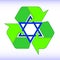 Green arrows recycle eco symbol illustration. Recycled sign. Cycle recycled icon. Recycled materials symbol. Star of David