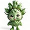 Green artichoke 3D illustration isolated on white background. Fresh Vegetable