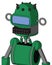 Green Automaton With Dome Head And Keyboard Mouth And Large Blue Visor Eye