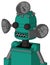 Green Automaton With Dome Head And Square Mouth And Two Eyes And Radar Dish Hat