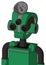 Green Automaton With Droid Head And Toothy Mouth And Three-Eyed And Radar Dish Hat