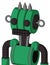 Green Automaton With Multi-Toroid Head And Keyboard Mouth And Two Eyes And Three Spiked