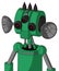 Green Automaton With Multi-Toroid Head And Speakers Mouth And Three-Eyed And Three Dark Spikes