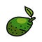 green avocado leaf color icon vector illustration