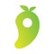 Green avocado mango fruit logo design