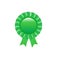 Green award rosette.