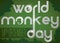 Green Awareness Design to Celebrate World Monkey Day in December, Vector Illustration