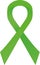 Green awareness ribbon. Bipolar disorder, Cerebral palsy, Depression, Kidney cancer, Mitochondrial disease, Mental