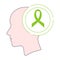 Green awareness ribbon icon