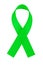 Green awareness ribbon isolated on a white background