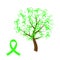 Green awareness ribbons tree.