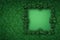 Green Background With Empty Space With Frame Of Fourleaf Clover. Generative AI