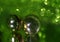 green background glitter glass ball reflection blur bokeh
