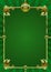 Green background with golden luxury frame