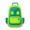 Green Backpack Isolated Illustration on White