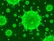 Green bacterias of coronavirus- 3d rendering