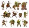 Green bad warrior orcs collection