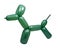 green balloon model of dog isolated on the white