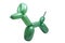 green balloon model of dog isolated on the white