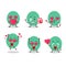 Green baloon cartoon character with love cute emoticon