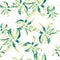 Green Banana Leaf Textile. Greenery Isolated Set. Seamless Garden. Pattern Textile. Watercolor Textile. Tropical Wallpaper. Botani