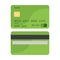 Green bank card in flat style, 