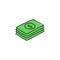 Green banknote stack