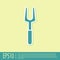 Green Barbecue fork icon isolated on yellow background. BBQ fork sign. Barbecue and grill tool. Vector Illustration