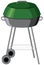 Green barbecue grill on white background