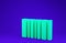 Green Barcode icon isolated on blue background.  3d illustration 3D render