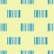 Green Barcode icon isolated seamless pattern on yellow background. Vector