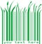 Green barcode with text