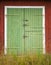 Green barn doors