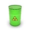 Green barrel with toxic materials