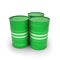 Green barrels on a white background