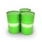 Green barrels on a white background